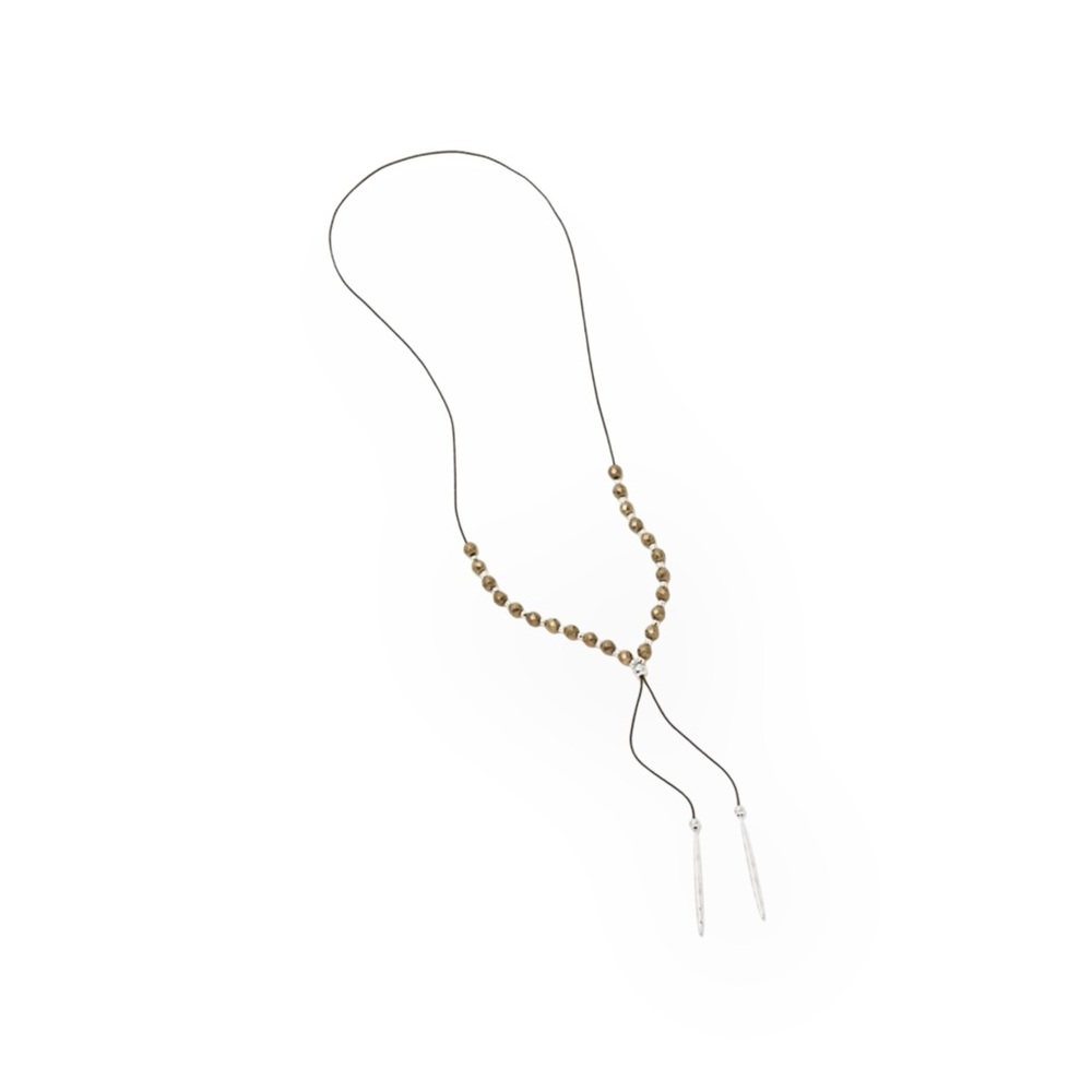 new Gorjana ϟ Pyrite Gem Beaded Necklace ϟ 18K Silverplated ϟ Energy Spiritual - Picture 3 of 10